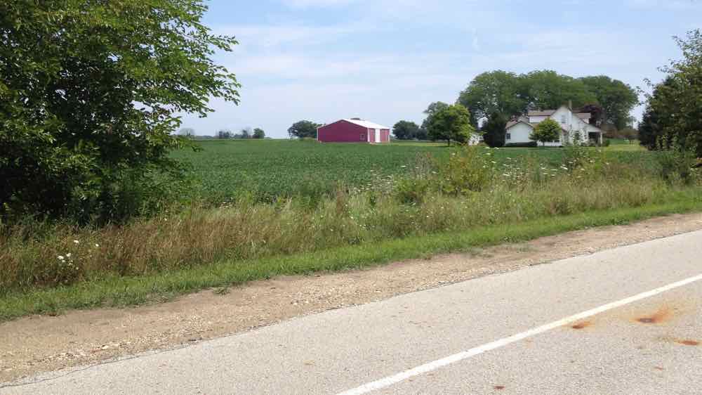 A view of farmland from the Heritage Rail Trail