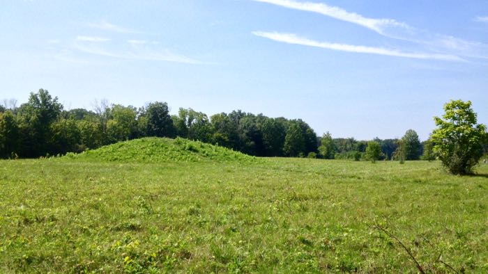 An Adena mound on the Coyote Run Trail at Highbanks Metro Park